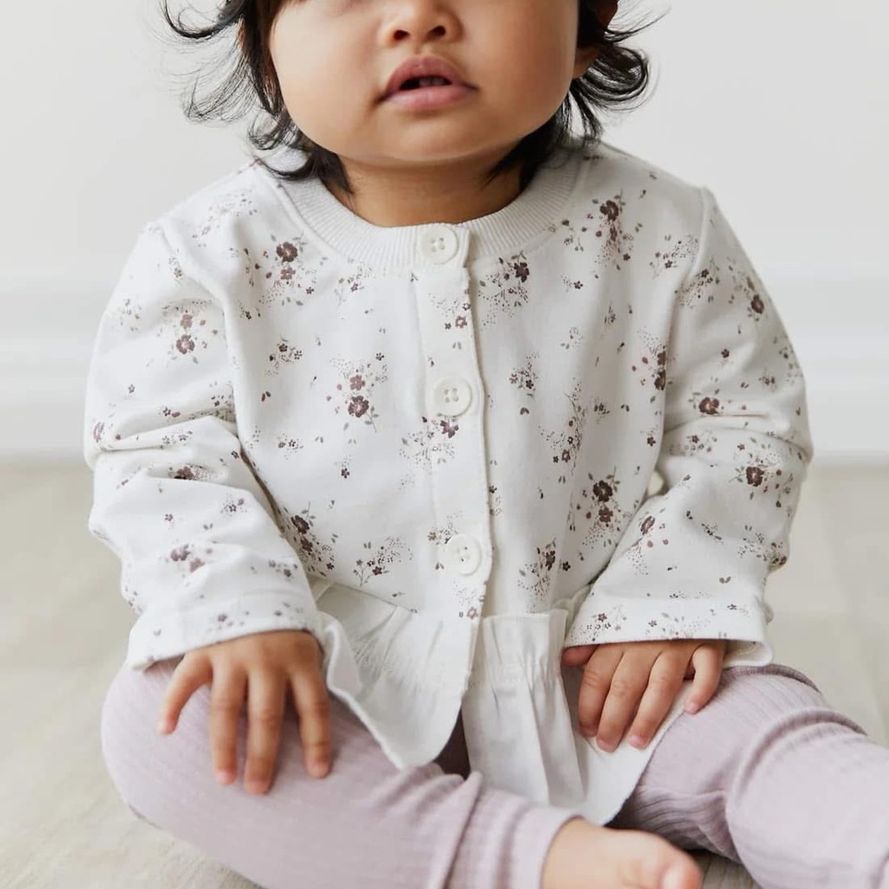 Jamie Kay Cream Button-Down Top with Brown Floral Print